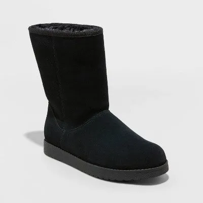 New - Women's Soph Shearling Style Boots - Universal Thread Black 10