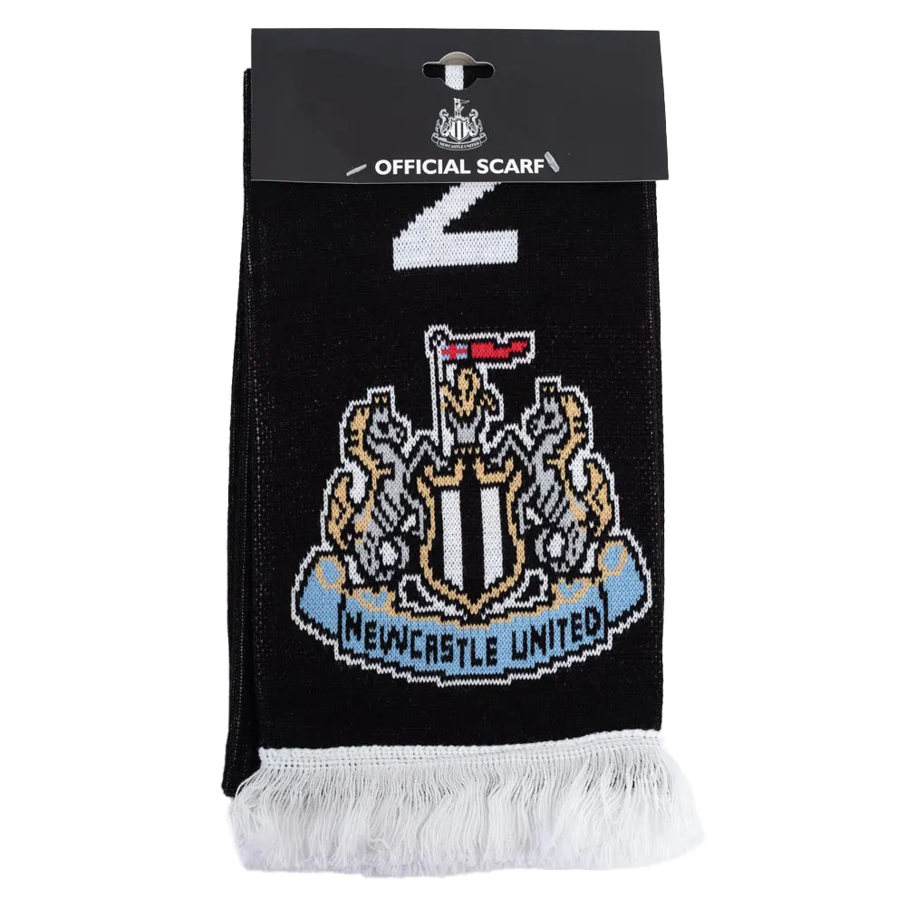 Newcastle United FC Crest Scarf - Reversible Black Knit with Club Crest