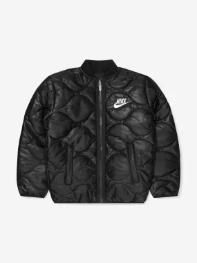 Nike Boys Quilted Bomber Jacket in Black