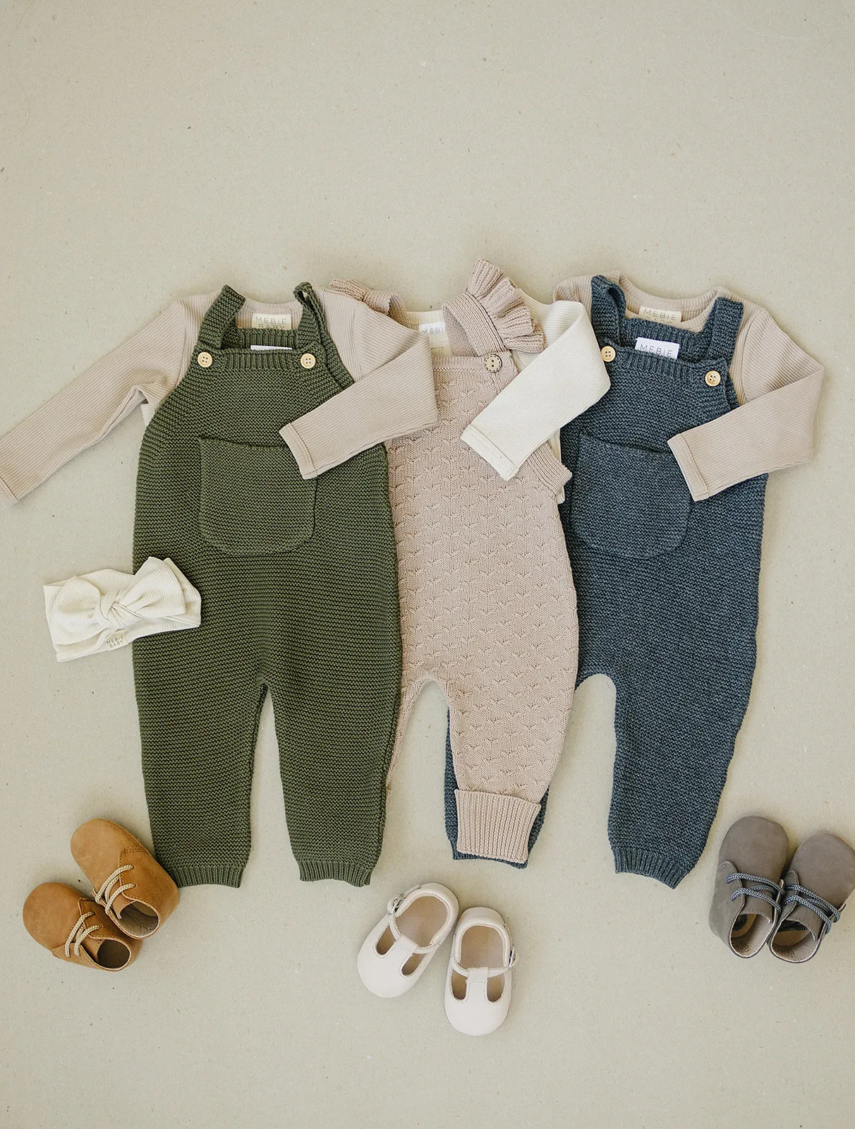 Olive Knit Overalls