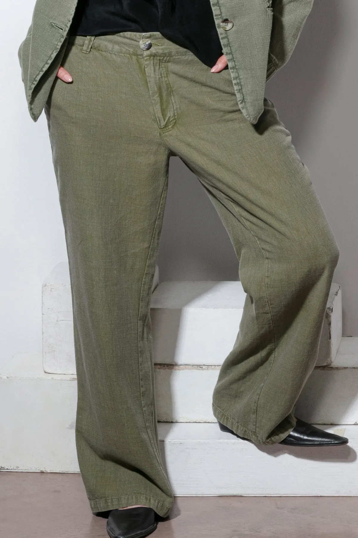 Olive Oversized His Fit Chinos