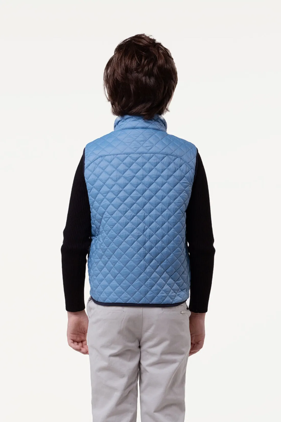 One Friday Kids Boys Half Sleeve Blue Quilted Jacket