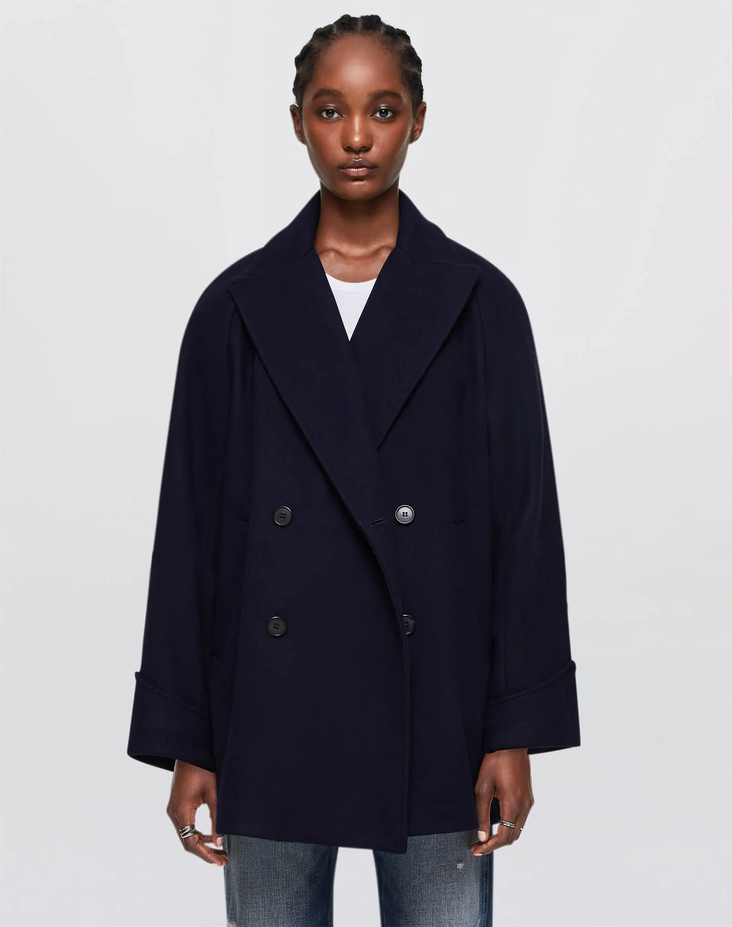 Oversized Peacoat - Navy