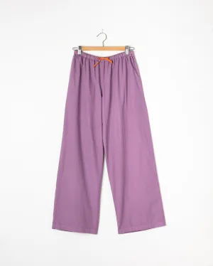 PANTALONE COULISSE <br> 100% cotone lavanda