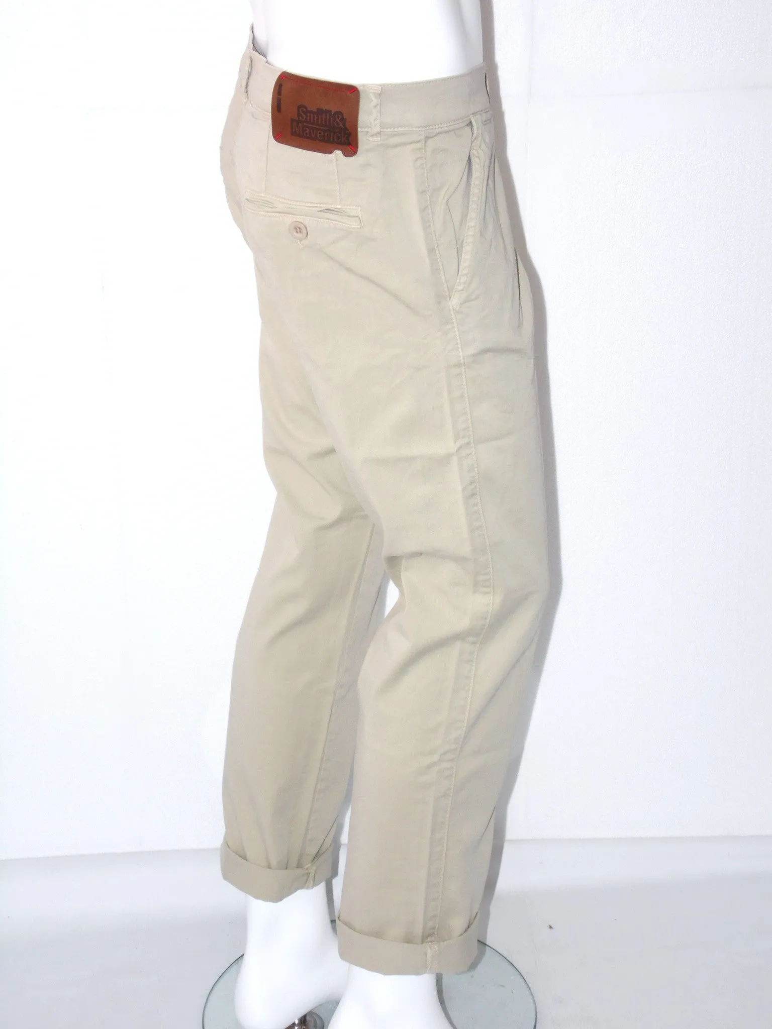 Pantalone uomo Smith & Maverick  in cotone chinos stretch con tasca sulla gamba laterale