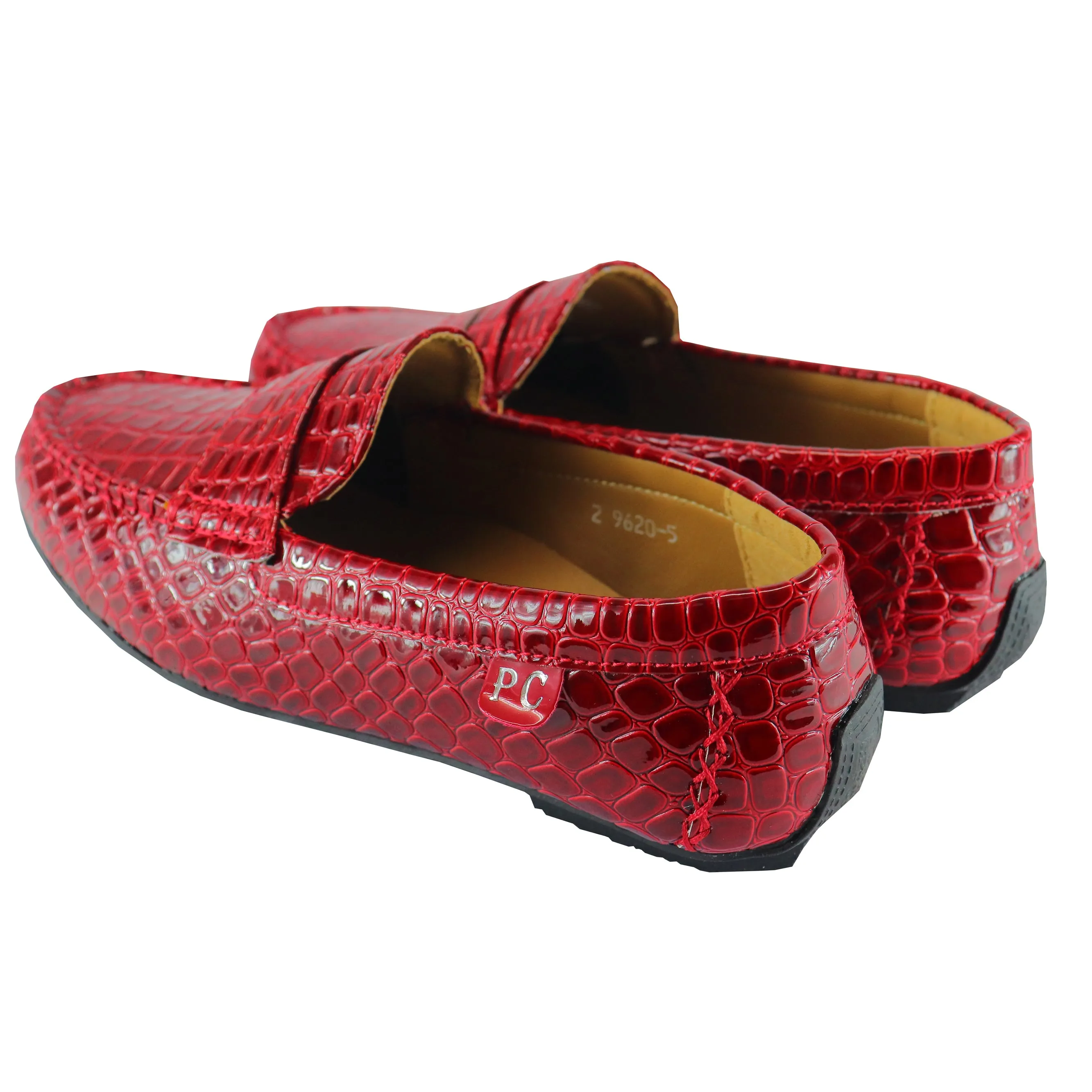 P.CROUCH & CO CARVELLA RED SNAKE MOCCASIN