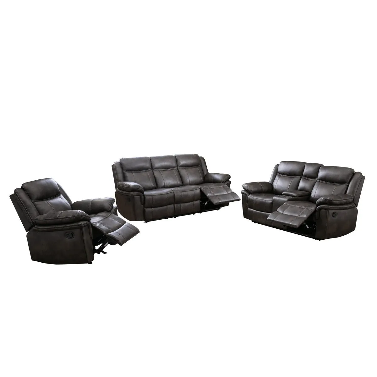 Peabody Grey Reclining Loveseat with Center Console