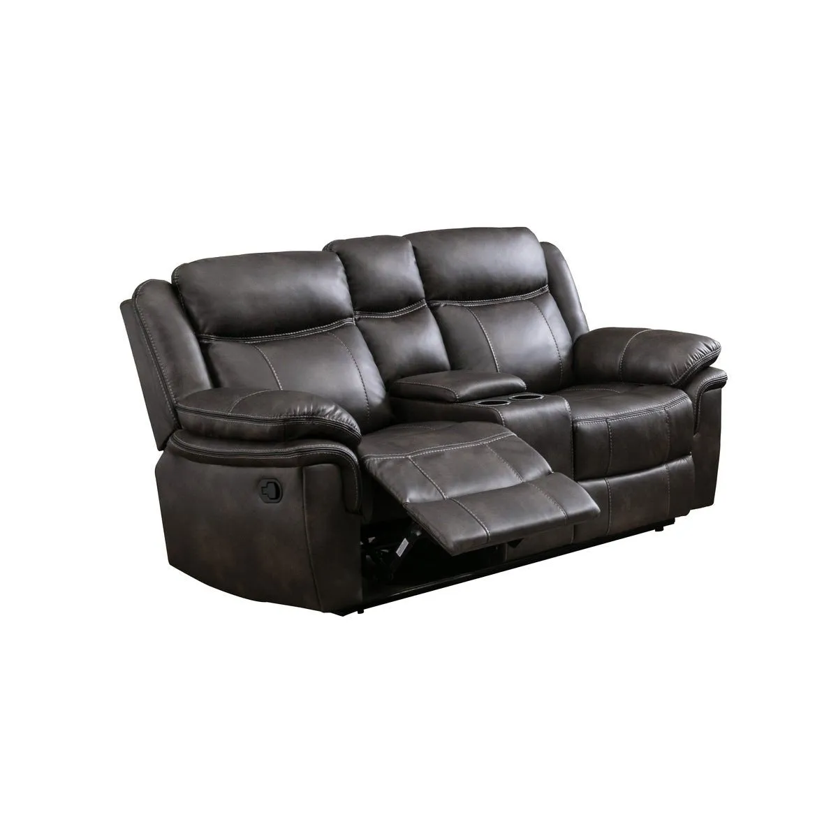 Peabody Grey Reclining Loveseat with Center Console