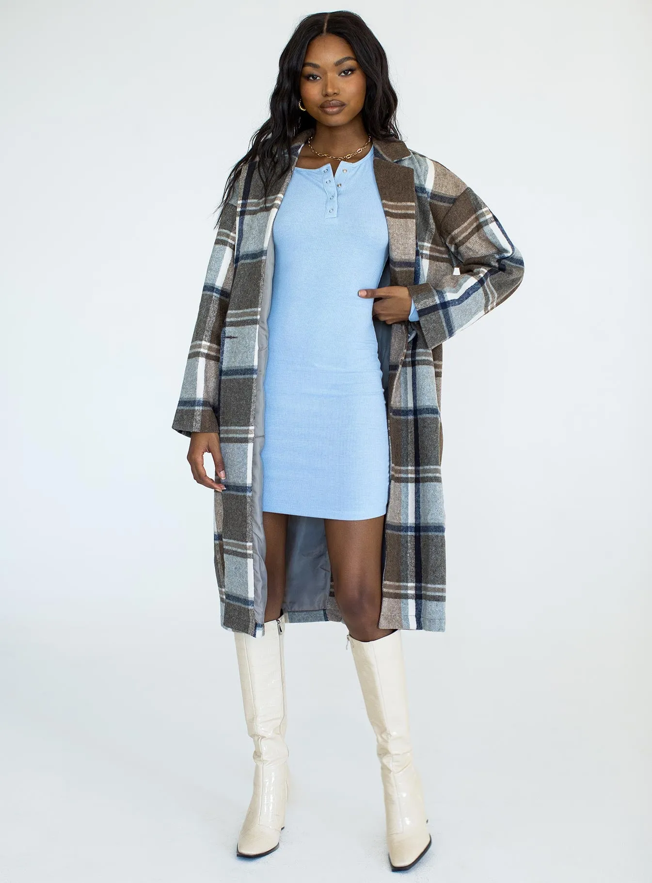 Penelope Coat Brown Check