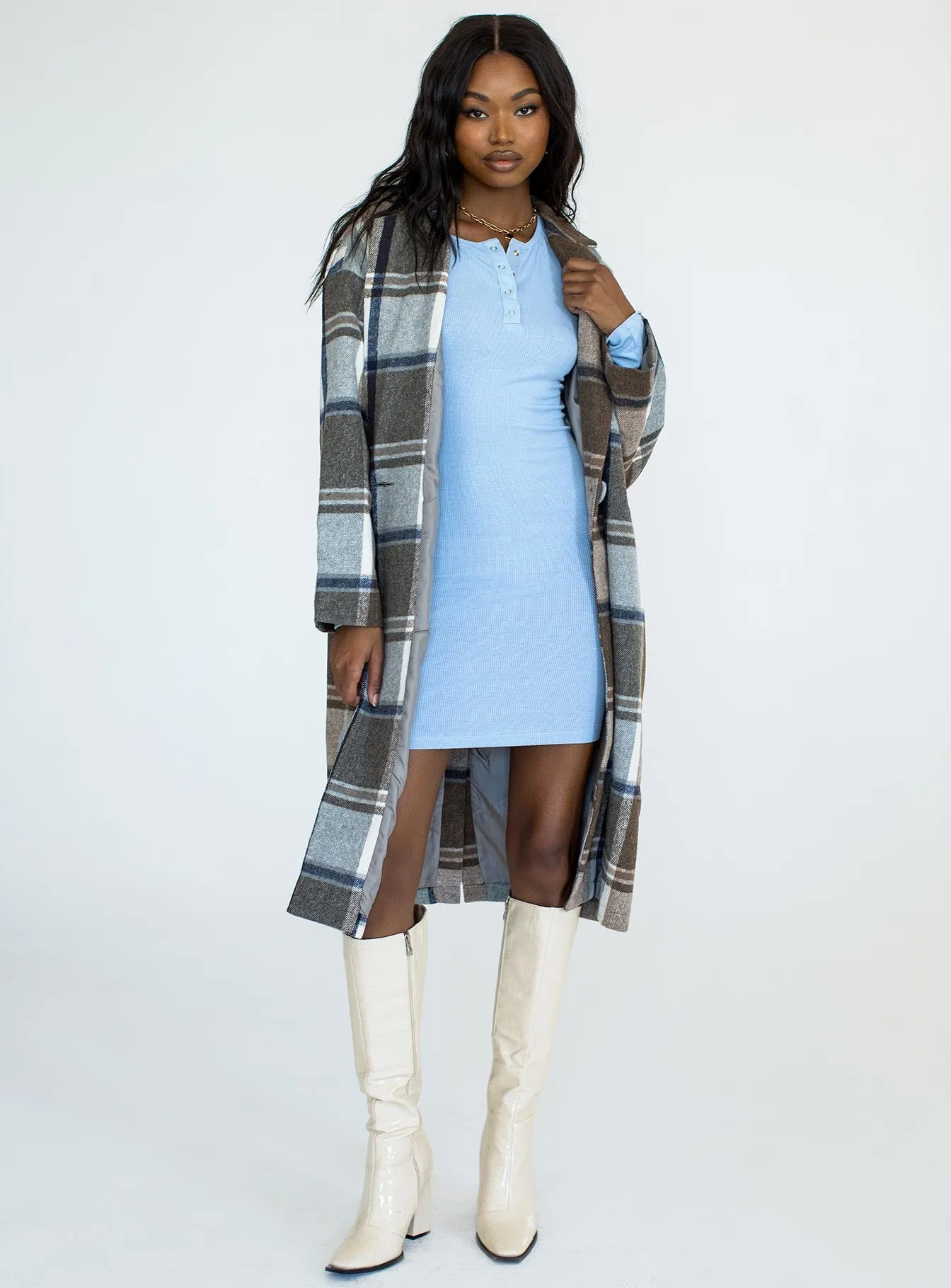 Penelope Coat Brown Check