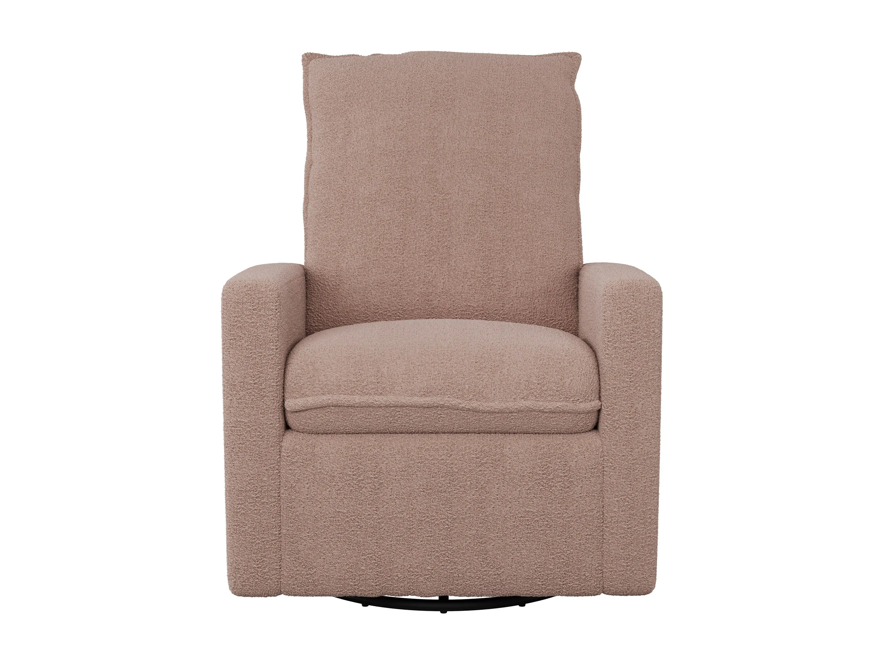 Pink Boucle Glider Recliner Chair