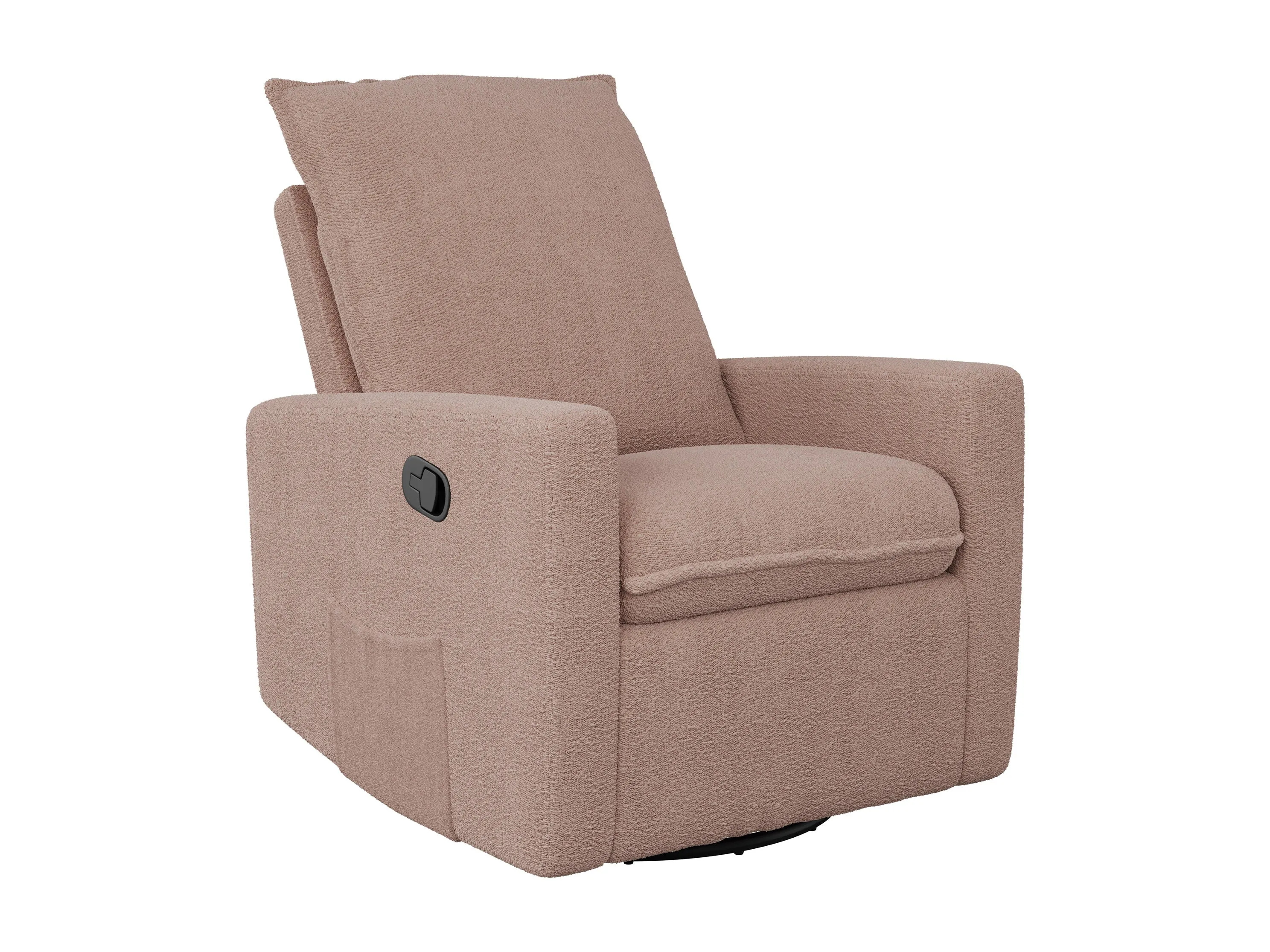 Pink Boucle Glider Recliner Chair