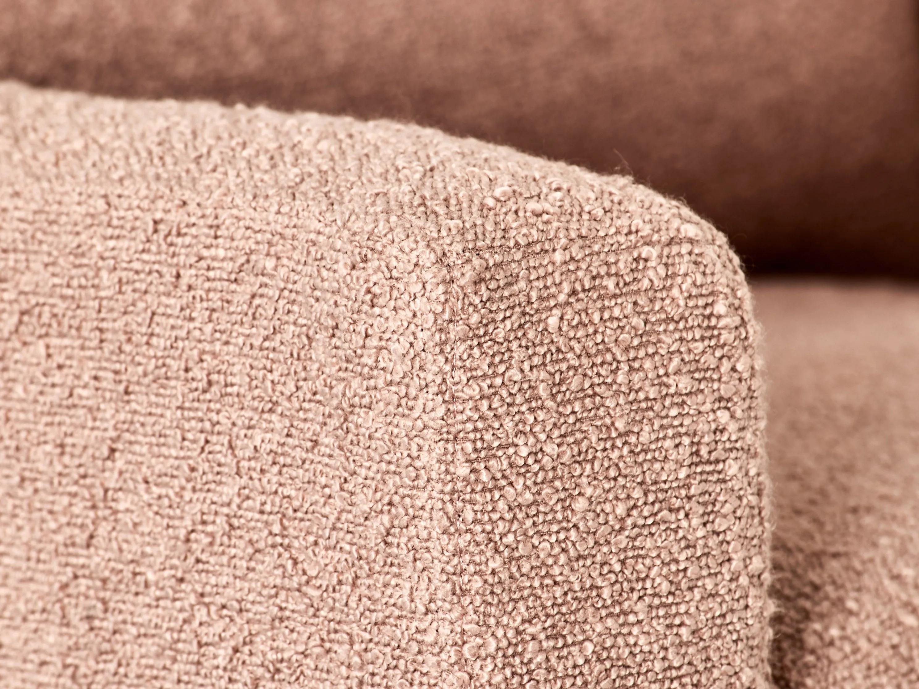 Pink Boucle Glider Recliner Chair