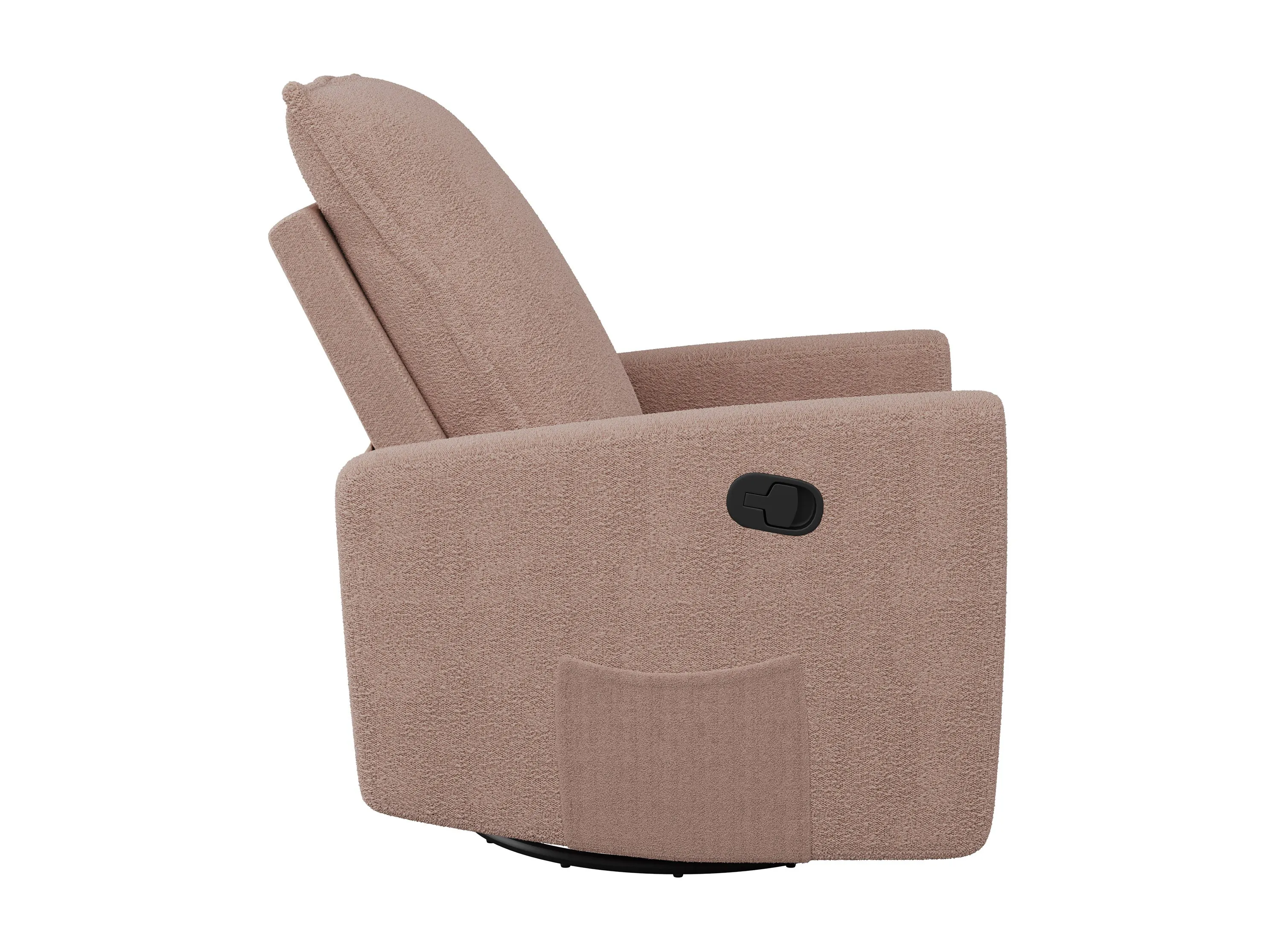 Pink Boucle Glider Recliner Chair