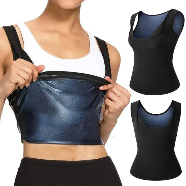 Plus Size Polymer Sauna Sweat Vest for Women Heat Trapping Sweat Sauna Shaper Shirt Workout Weight Loss Tank Top (FH)(FHW1)(1U31)(1U24)