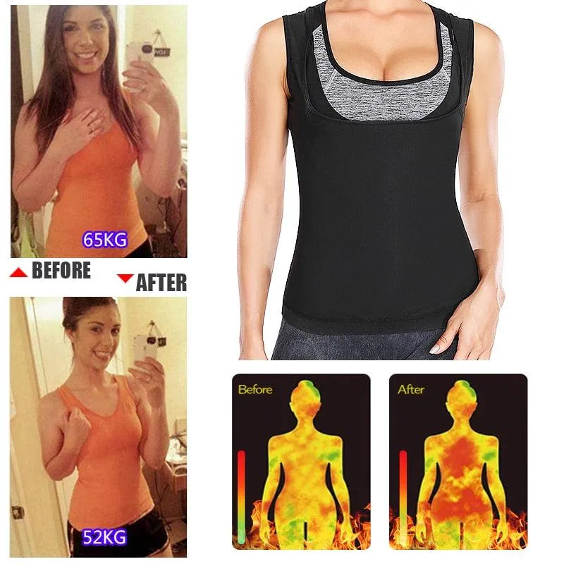 Plus Size Polymer Sauna Sweat Vest for Women Heat Trapping Sweat Sauna Shaper Shirt Workout Weight Loss Tank Top (FH)(FHW1)(1U31)(1U24)