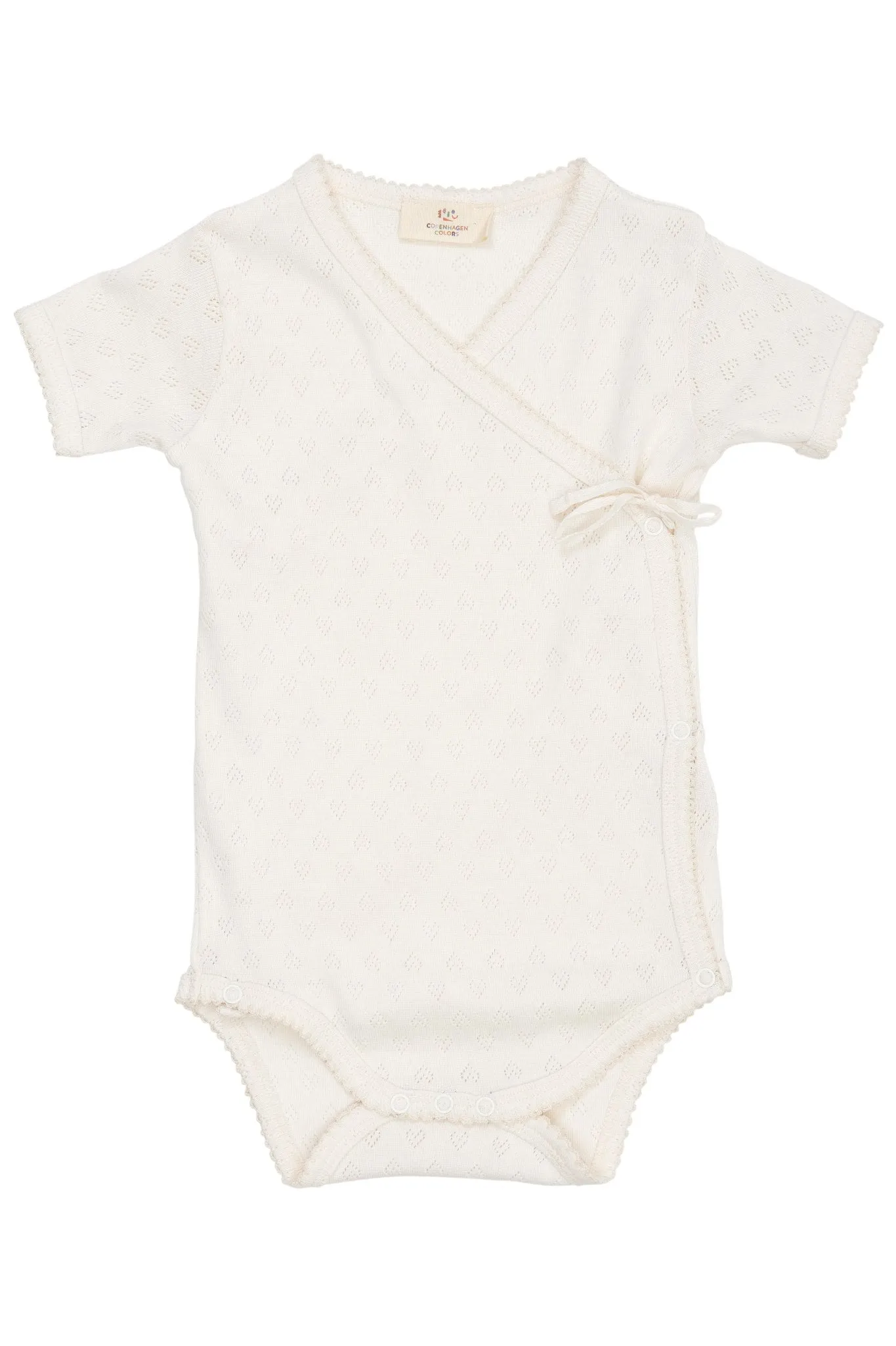 POINTELLE HEART CROSSOVER BODY SS - CREAM