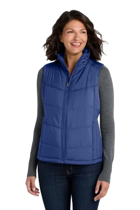 Port Authority® Women's Puffy Vest - Mediterranean Blue/ Black