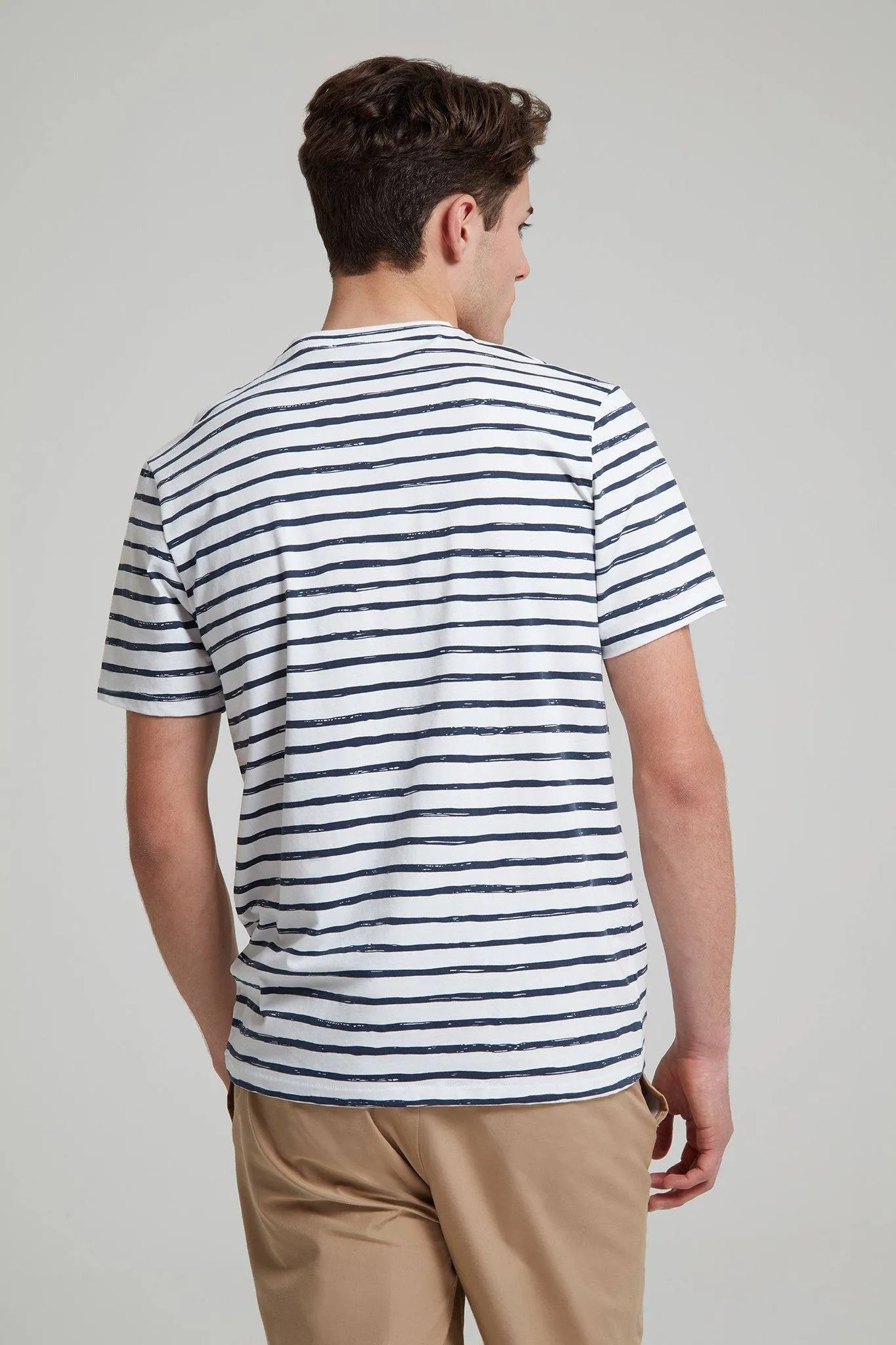 Printed Stripe Cotton Jersey T-Shirt