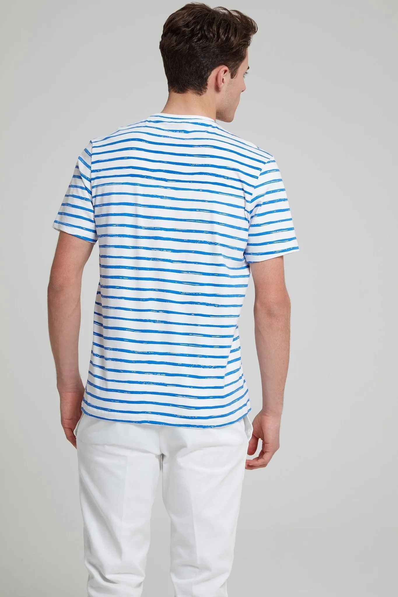 Printed Stripe Cotton Jersey T-Shirt