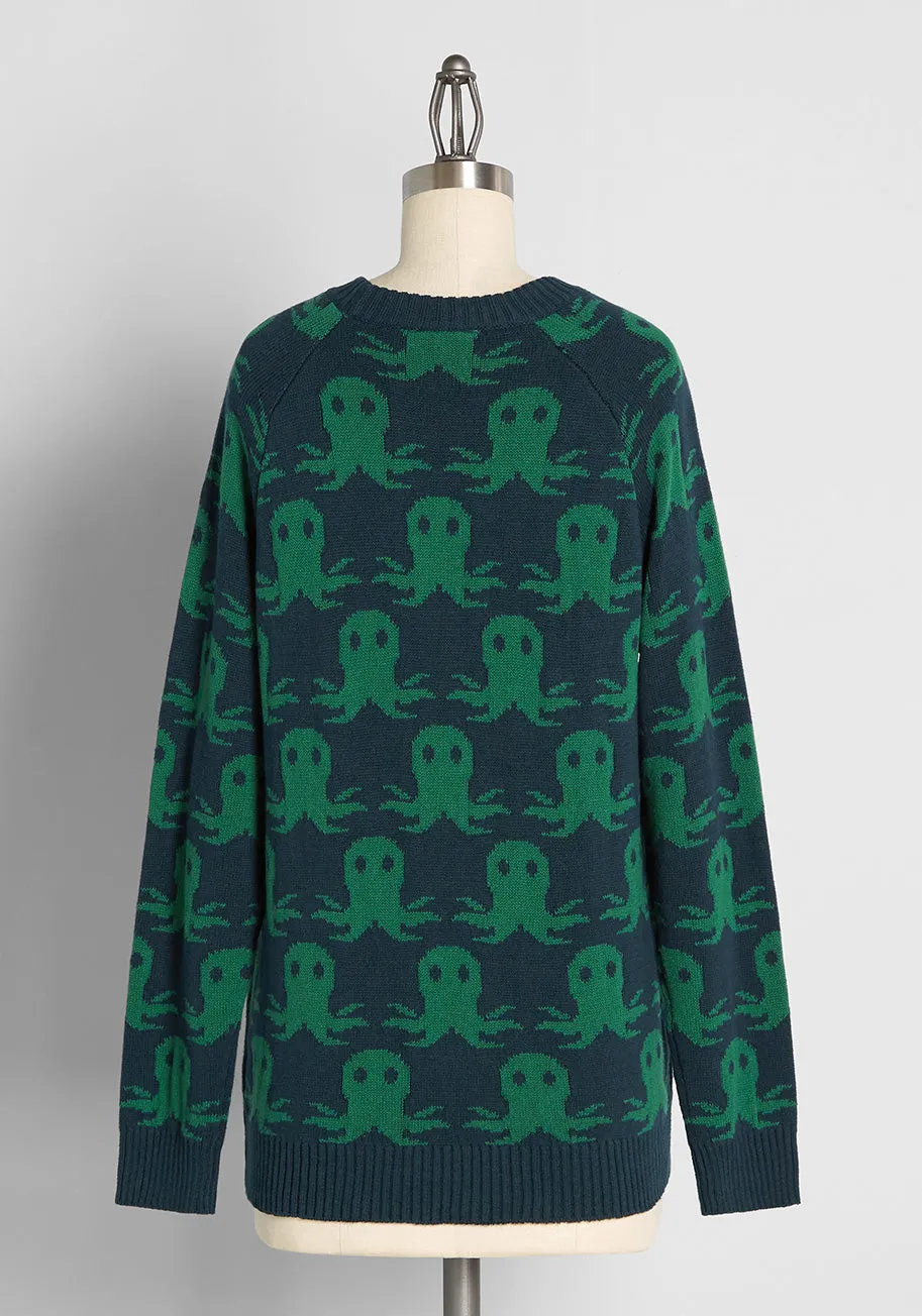 Quirky All Over Pullover Sweater