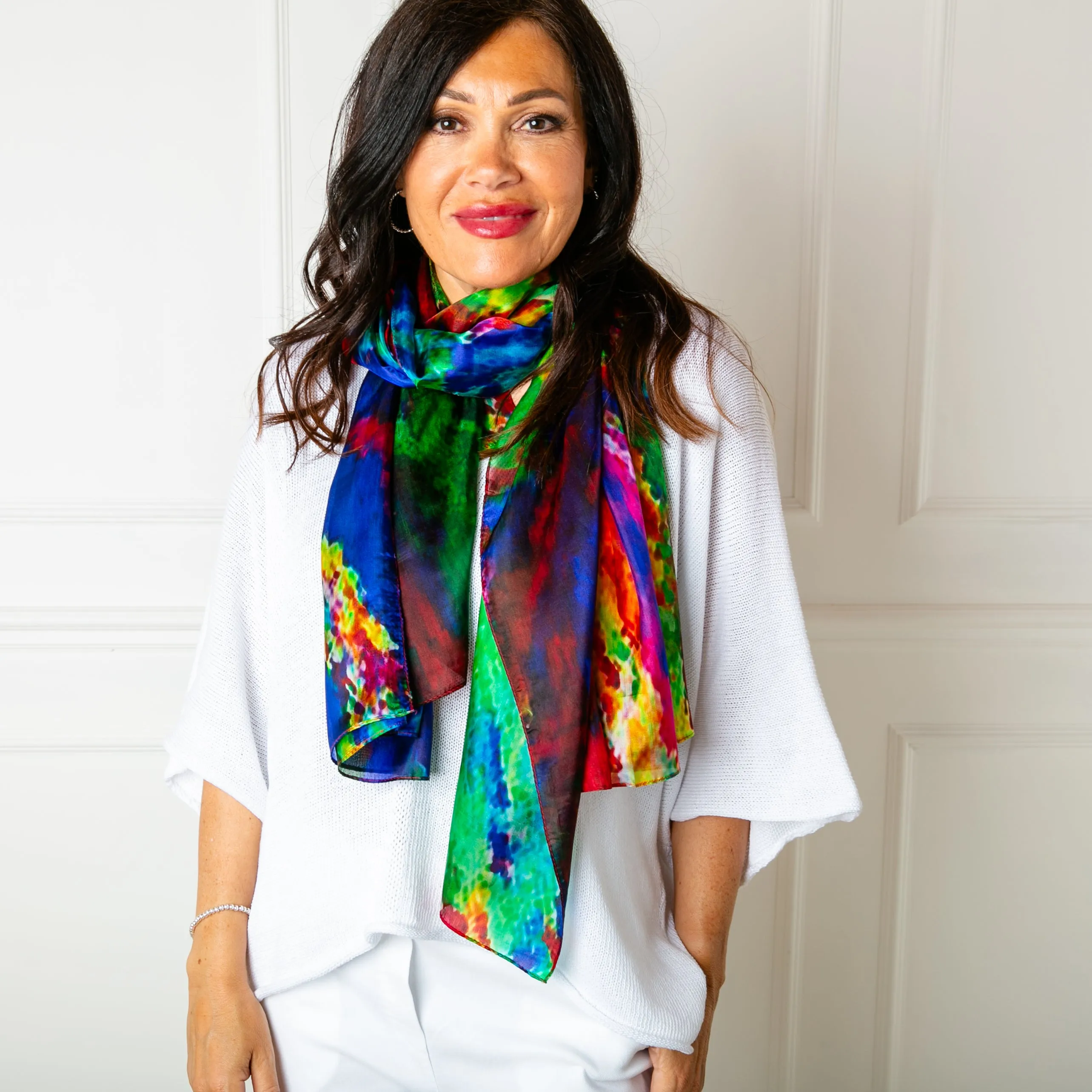 Rainbow Burst Silk Scarf