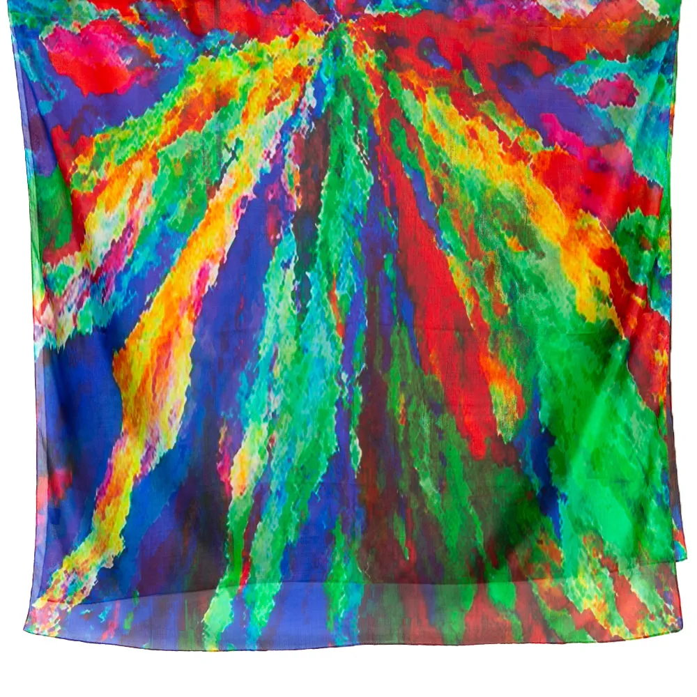 Rainbow Burst Silk Scarf