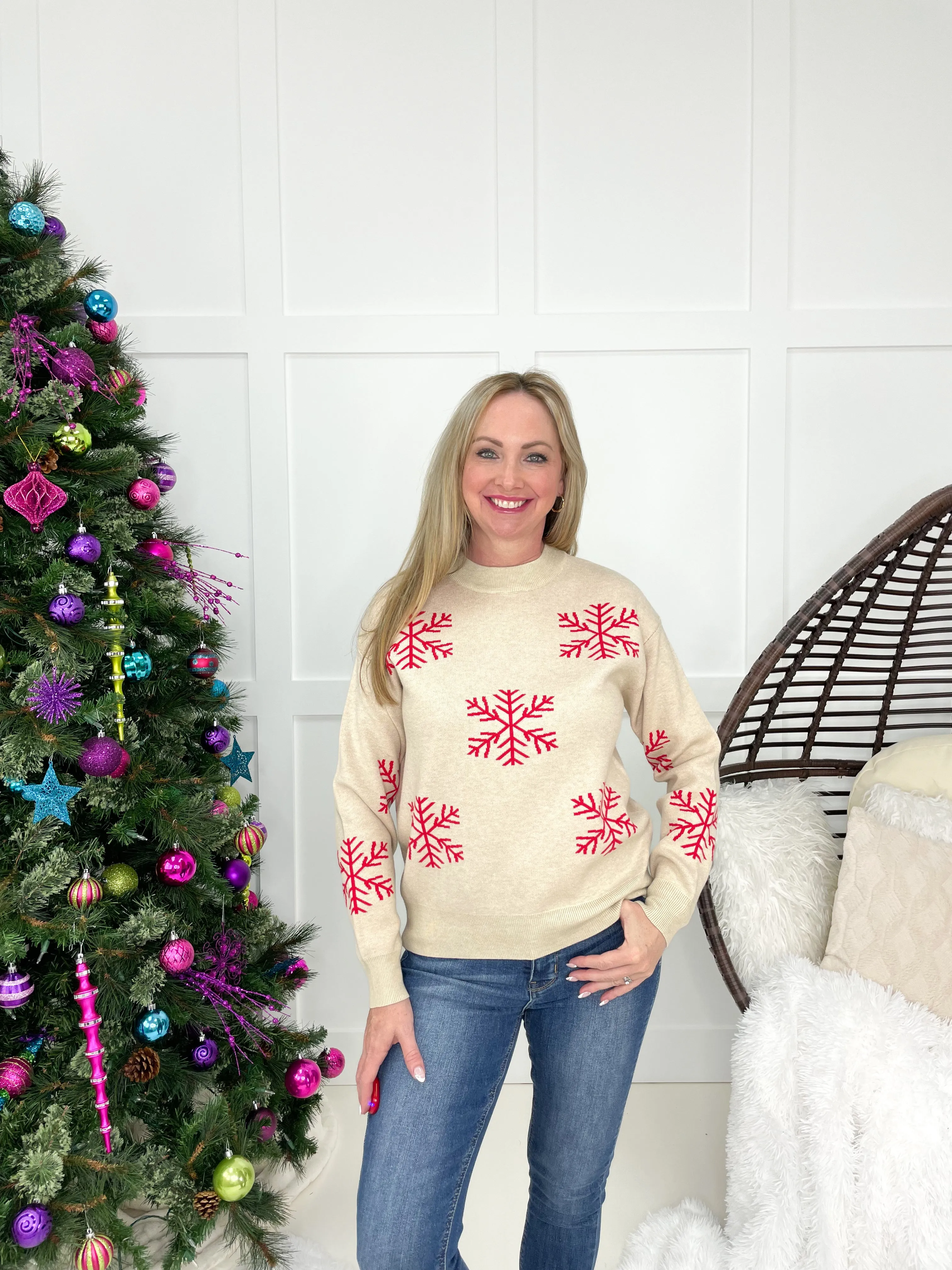 Red Snowflake Sweater