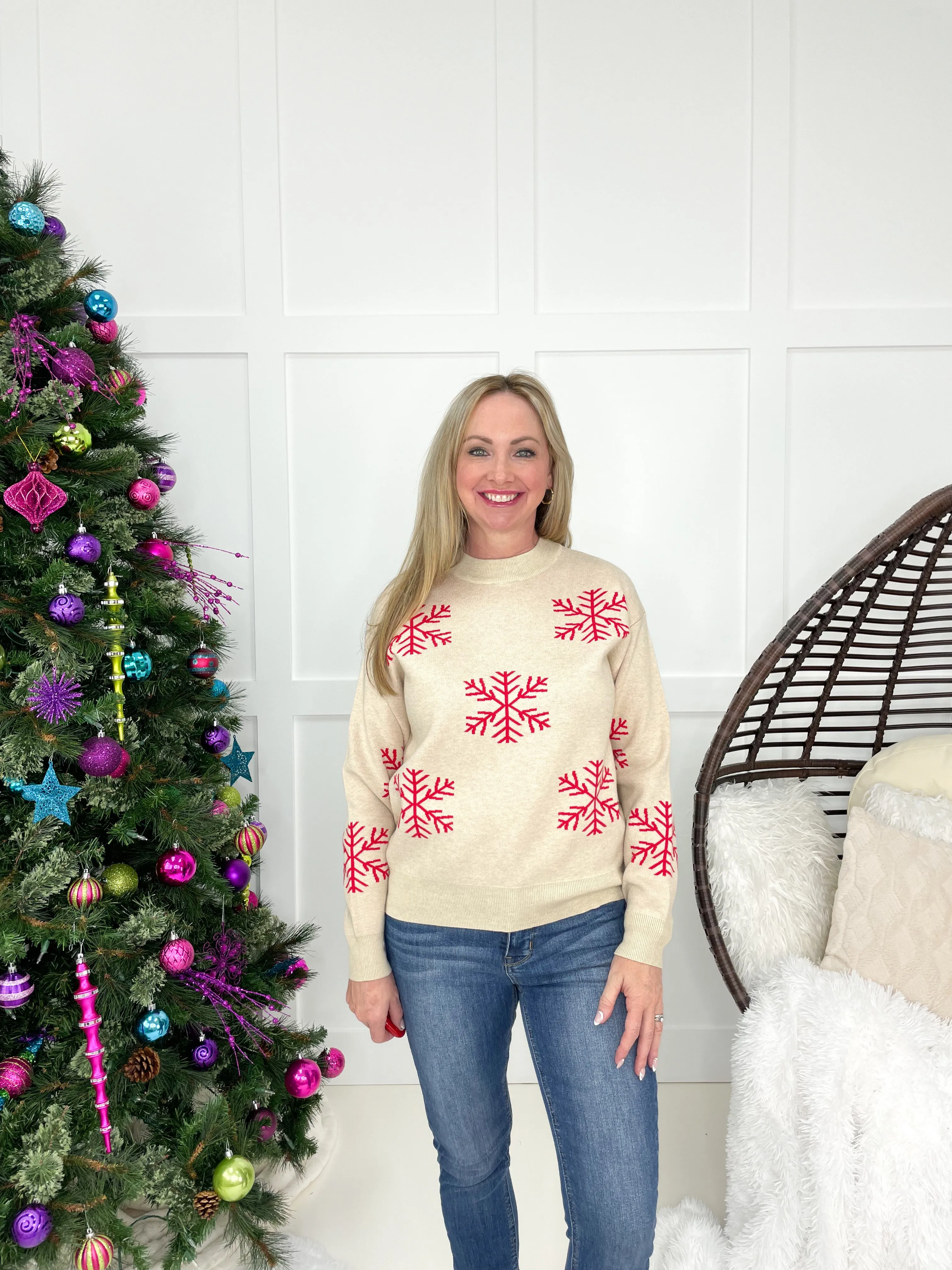 Red Snowflake Sweater