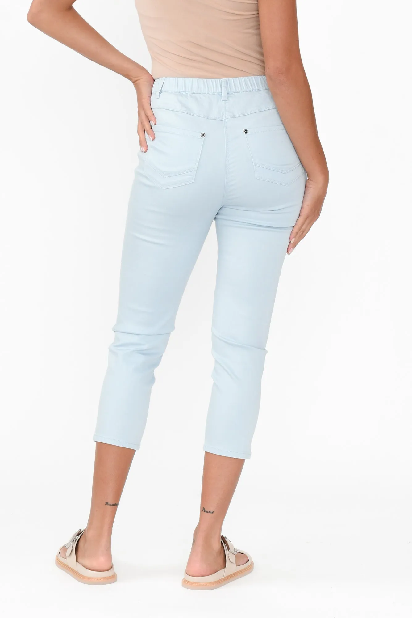 Reed Blue Stretch Cotton Capri Pants