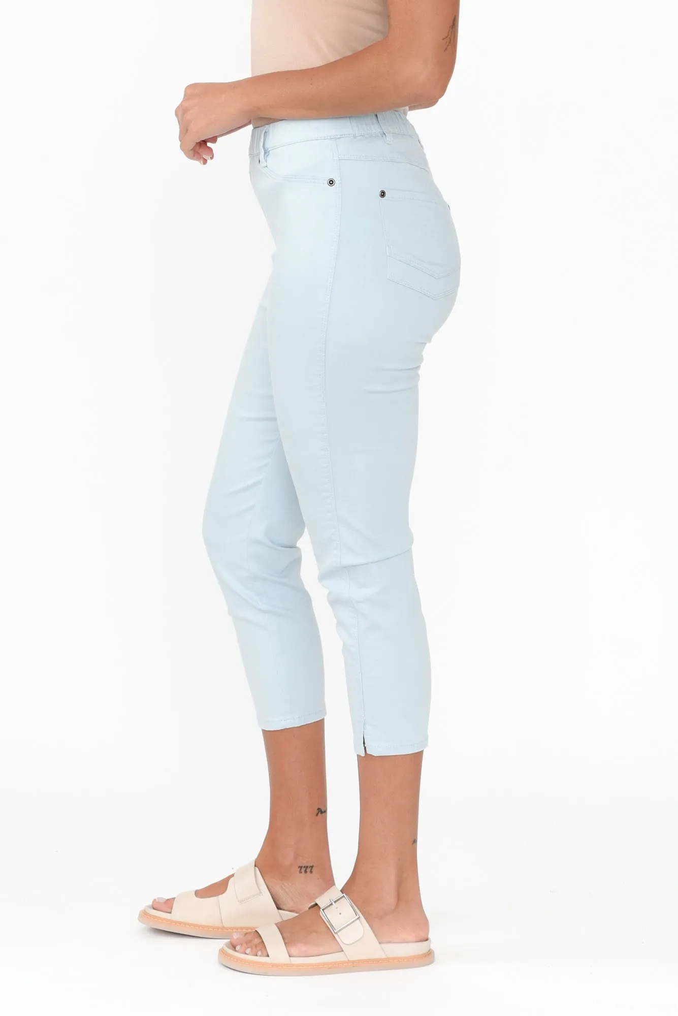 Reed Blue Stretch Cotton Capri Pants