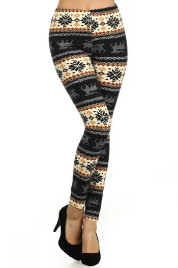 Reindeer Print QUEEN SIZE Leggings