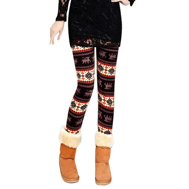 Reindeer snowflake fashion leggings