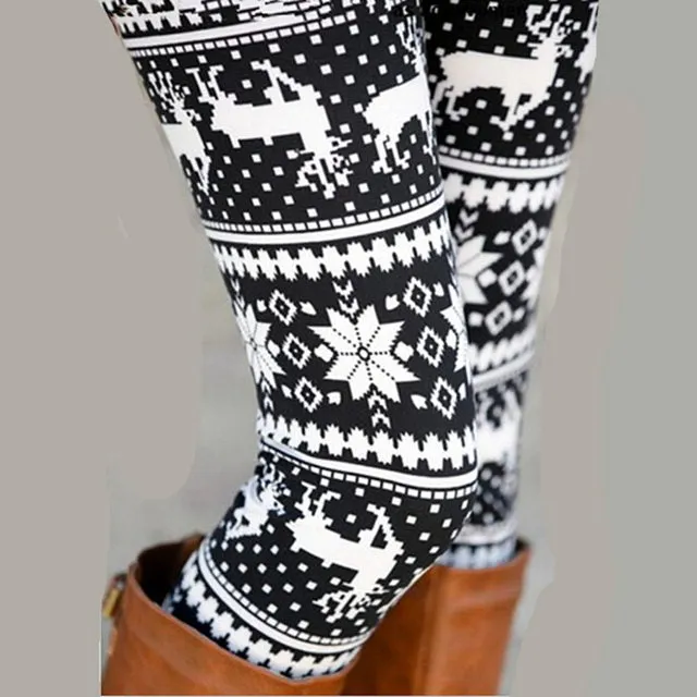 Reindeer snowflake fashion leggings