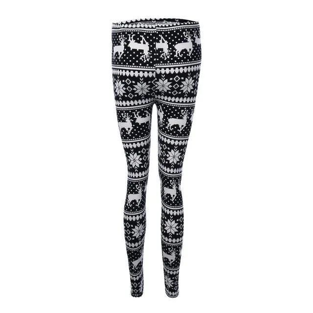 Reindeer snowflake fashion leggings