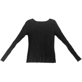 RIBBED LS SHIRT - BLACK