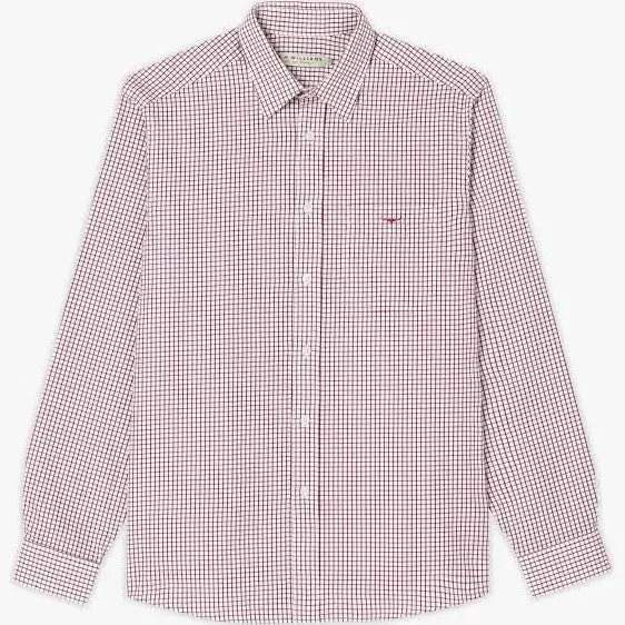 R.M.Williams - Collins Shirt - Check - Burgundy/White