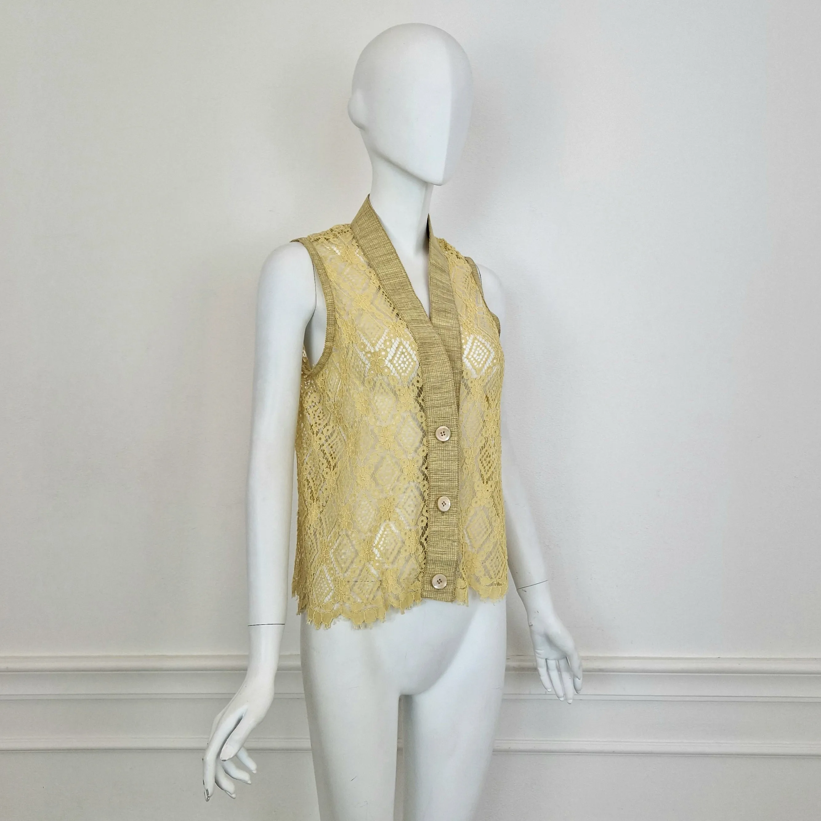 Romeo Gigli | Gilet in pizzo giallo