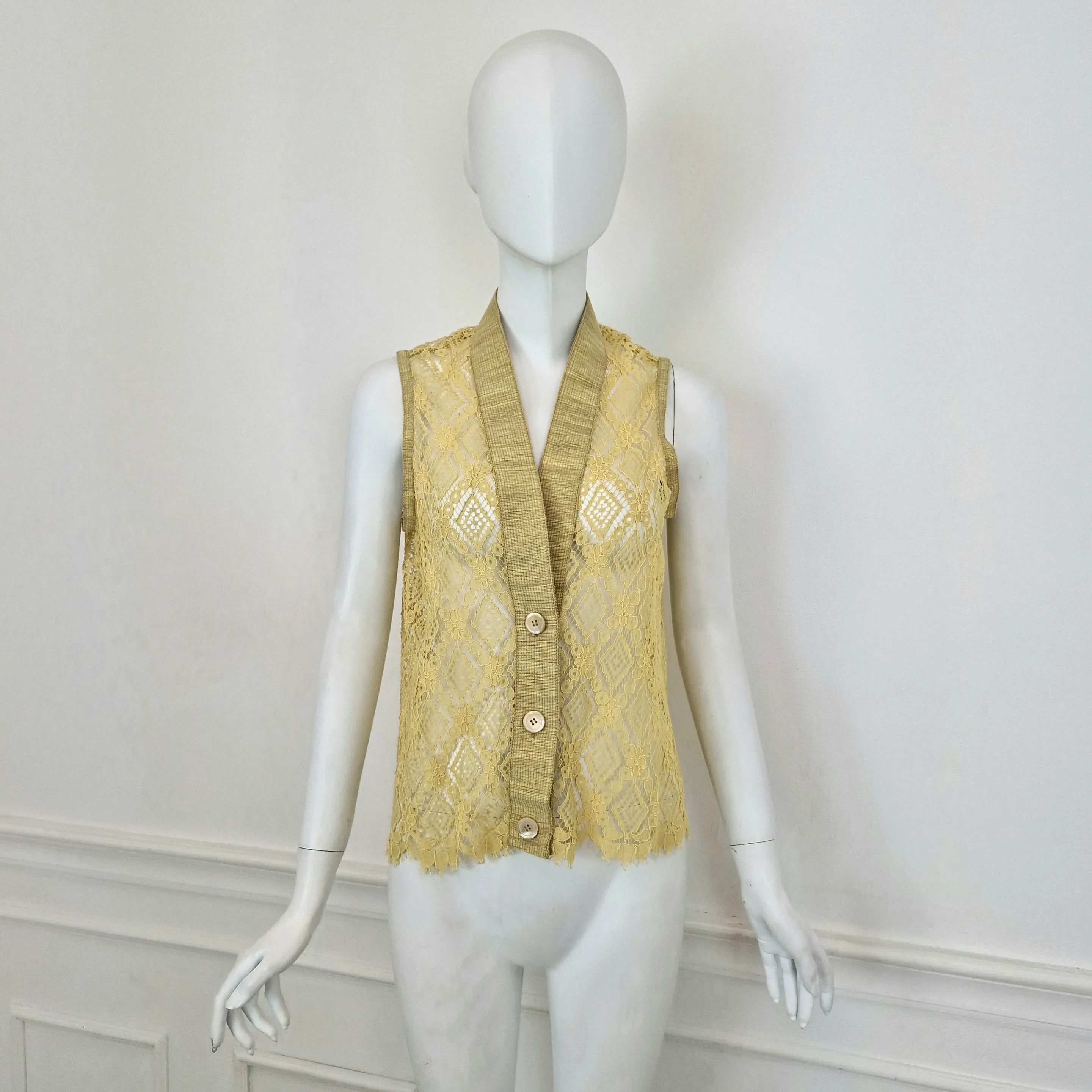 Romeo Gigli | Gilet in pizzo giallo