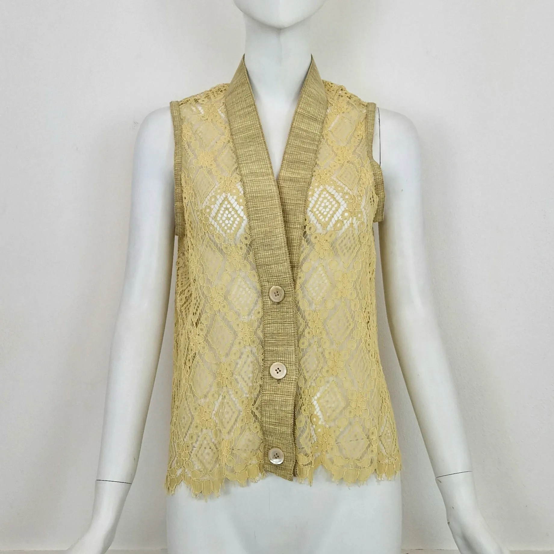 Romeo Gigli | Gilet in pizzo giallo