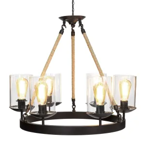 Rope Design 6-Light Chandelier Pendant Lighting Fixture