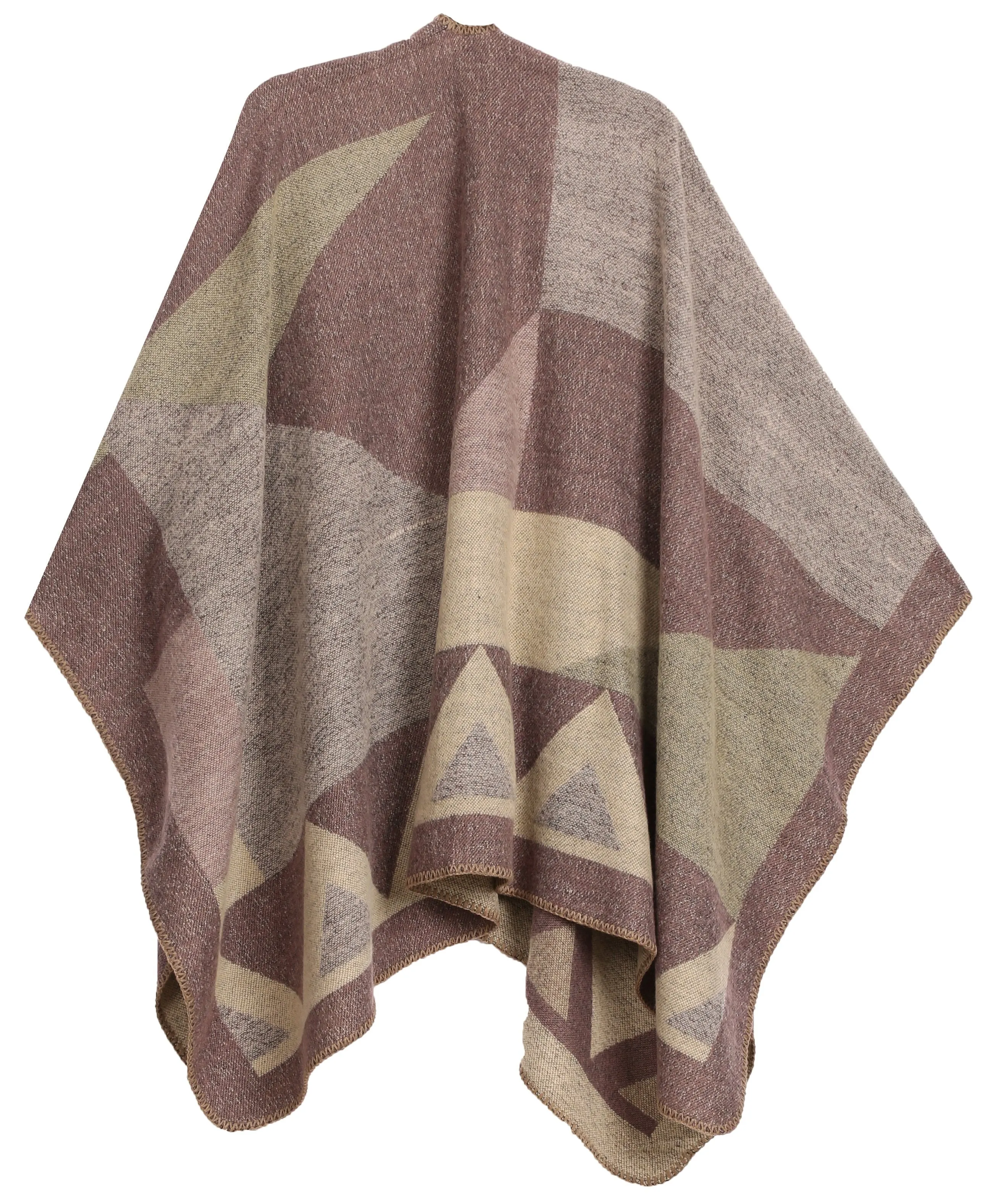 Sakkas Mari Women's Reversible Large Poncho Shawl Wrap Scarf Cape Ruana Blanket