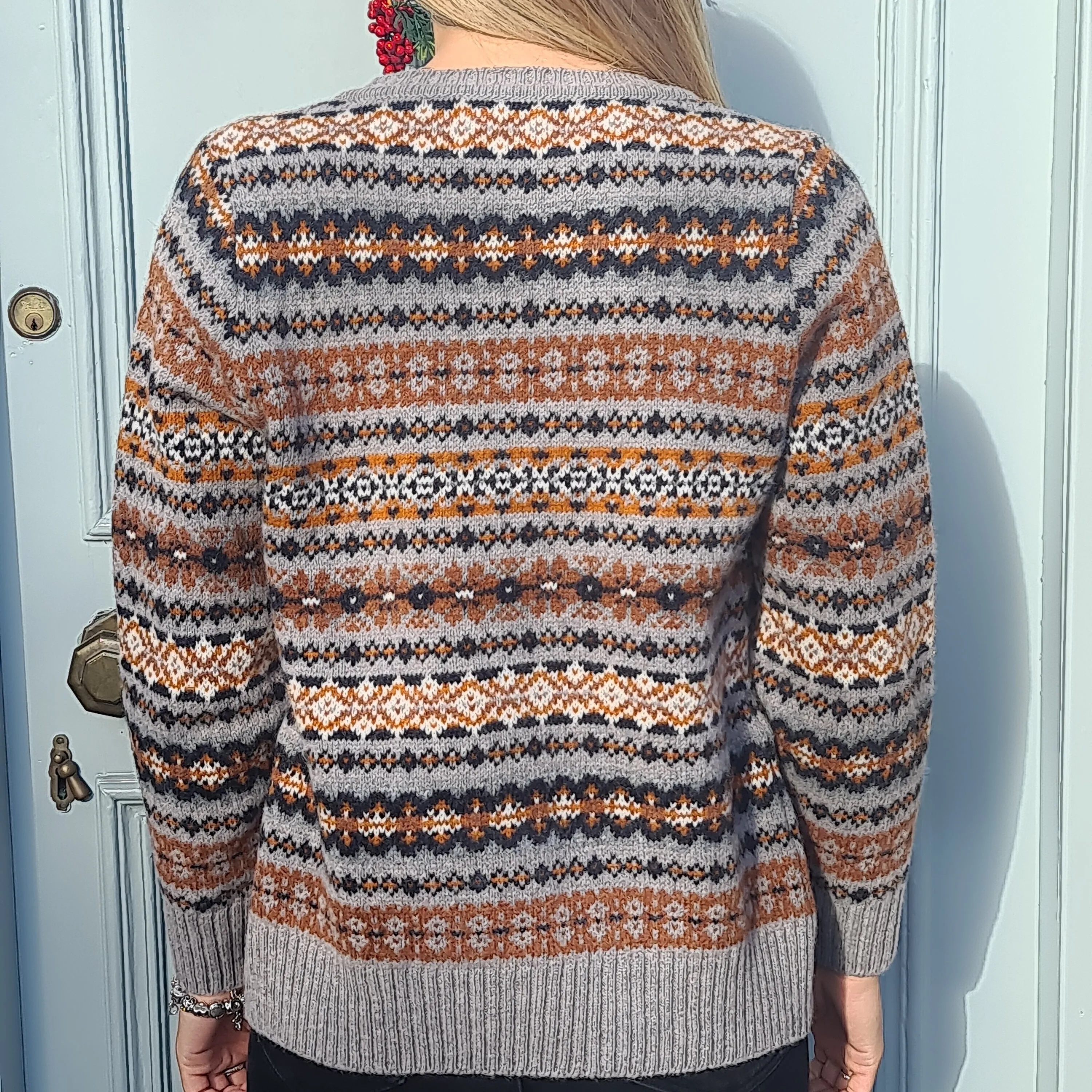 SALE Harley Fairisle Cardigan In Chrome