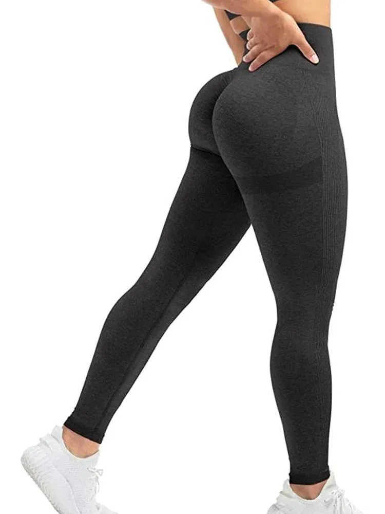 Seamless High Waist Push Up Sexy Gym Fashion Black Sports Leggings