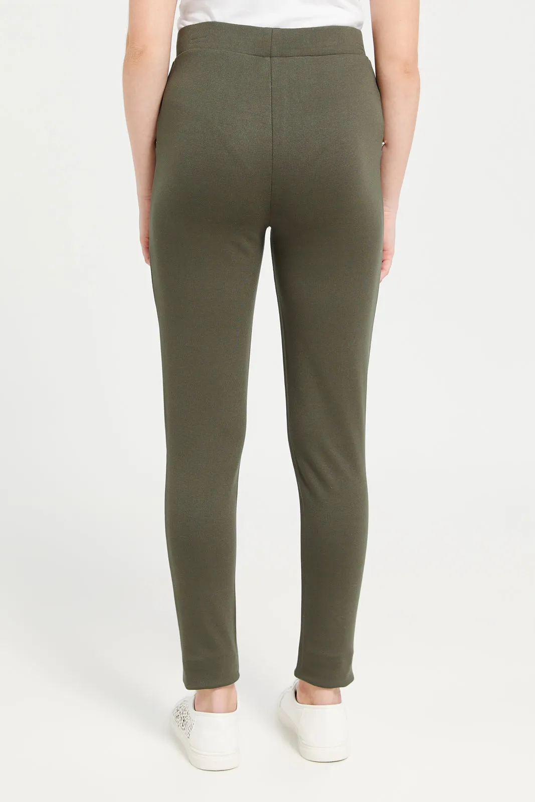 Senior Girls Olive Leggings