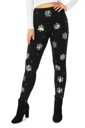 Sequined Snowflake Leggings