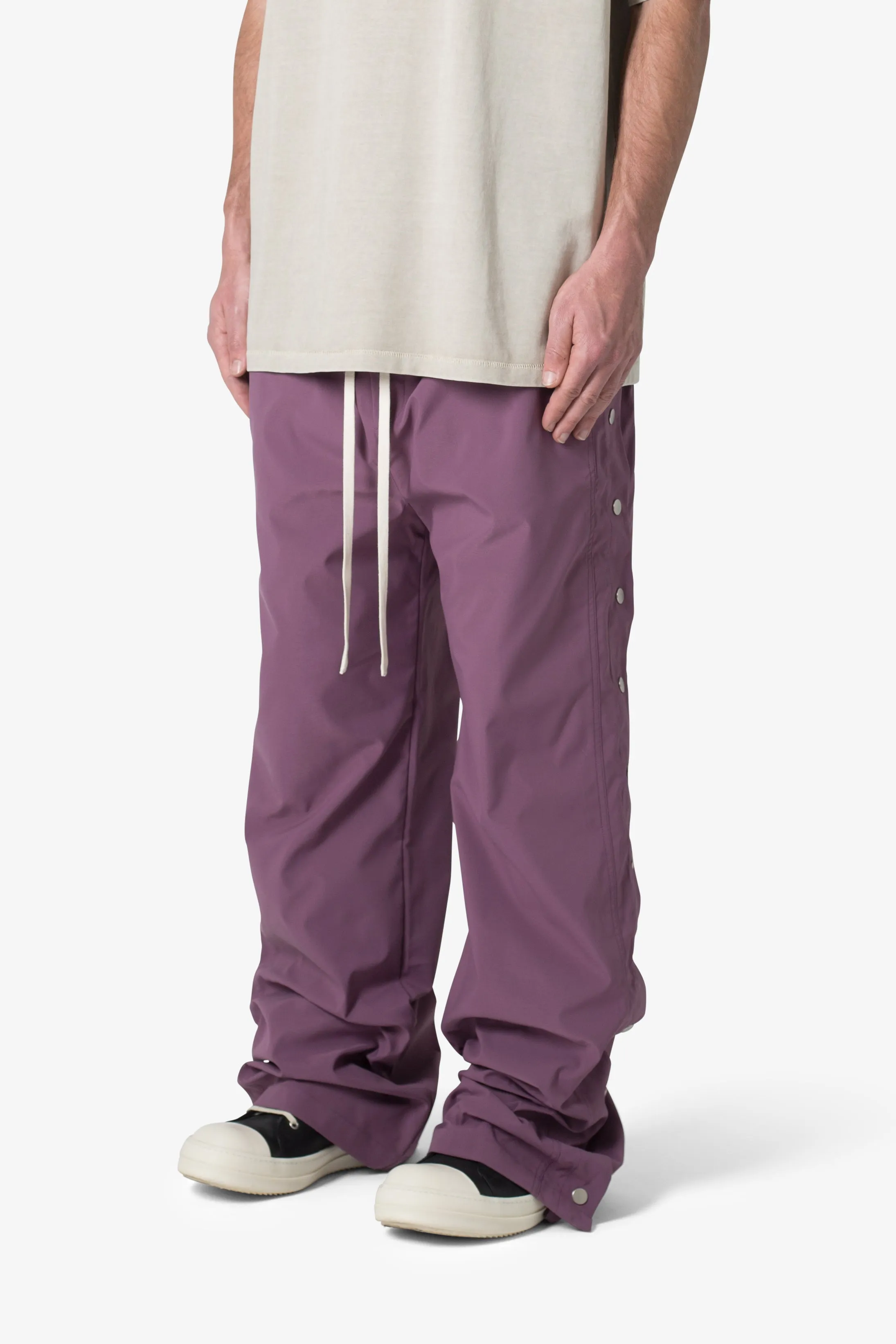 Side Snap Nylon Pants - Mauve