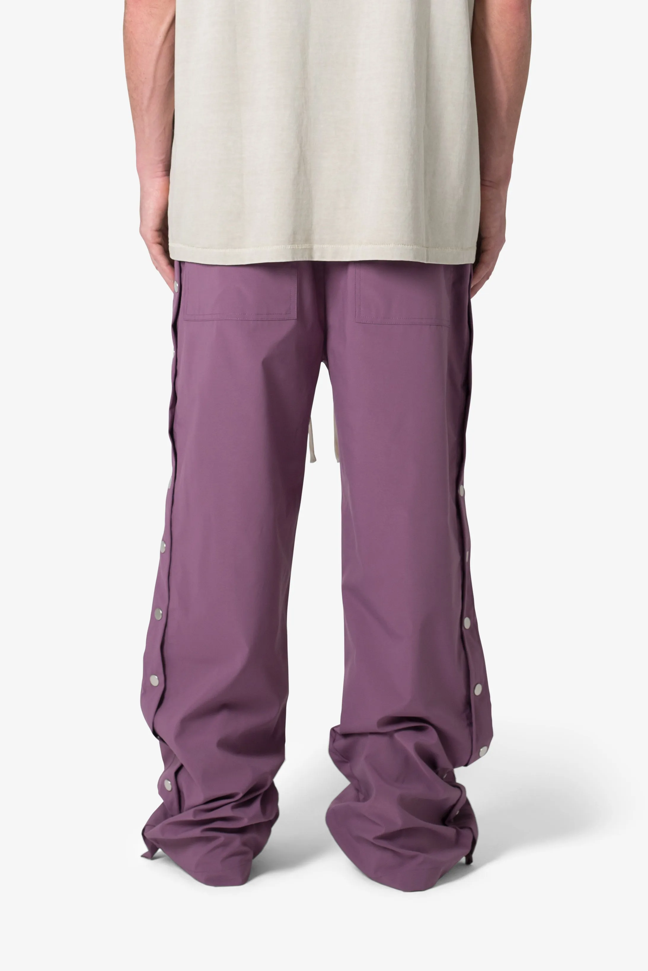 Side Snap Nylon Pants - Mauve