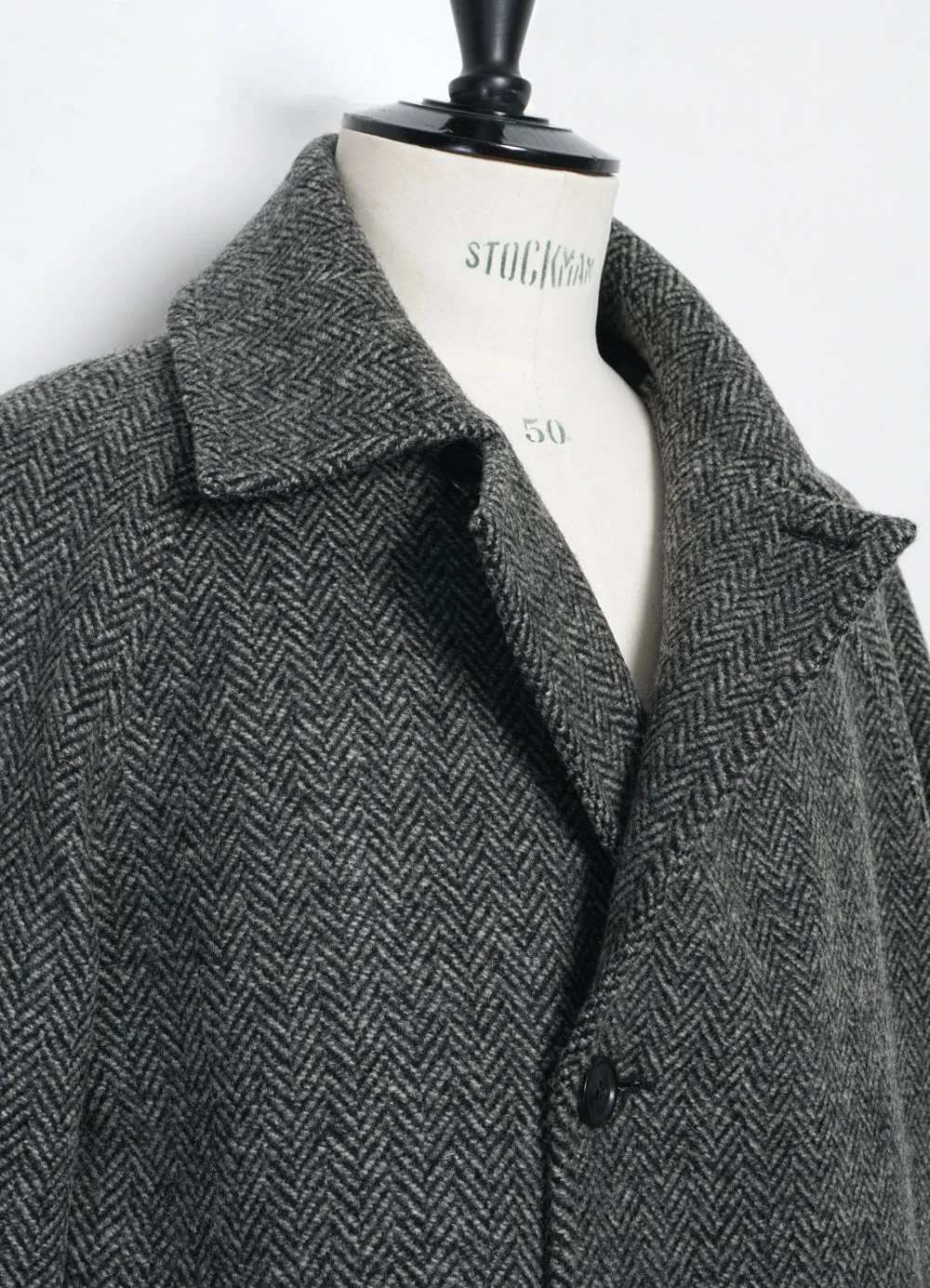 SIGURD 28-59-5 | Long Lined Wool Coat | Grey Tweed