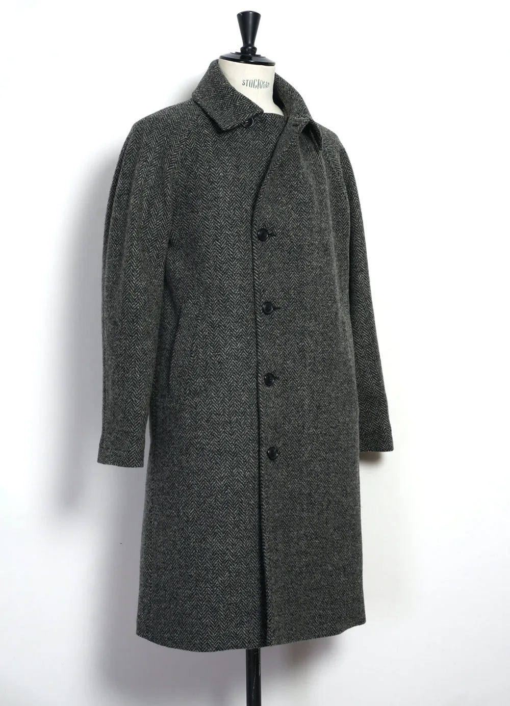 SIGURD 28-59-5 | Long Lined Wool Coat | Grey Tweed